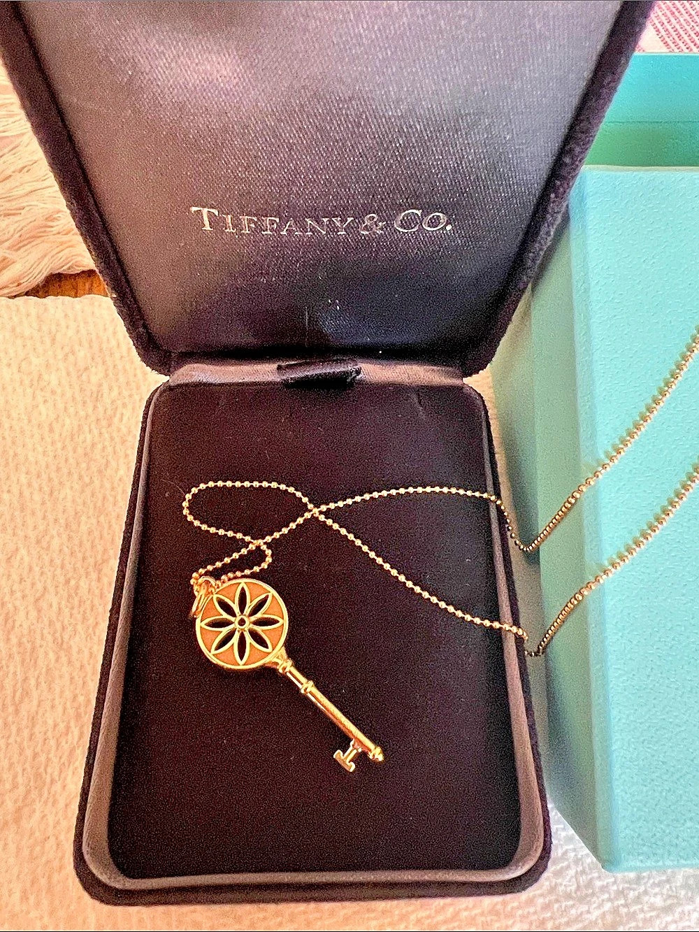 Tiffany & Co. Tiffany Keys Daisy Key Pendant in 18k Yellow Gold with Diamonds